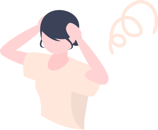 ダイエットや習慣化に悩む女性のイラスト