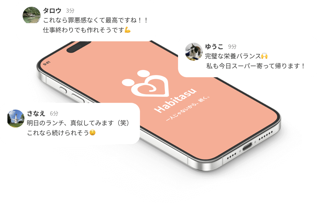 Habitasuのタイムライン画面